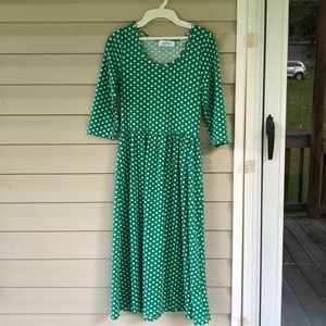 🔵🔵Emerald Green Polka-Dot Dress🔵🔵